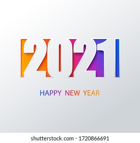 2021 color vector background. Happy new year 2021 color . Vector brochure or calendar cover design template. Cover of business diary for 2021 with wishes.