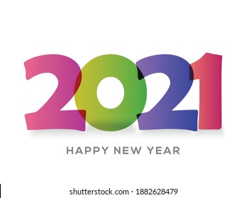 2021 with colorful gradient with white background