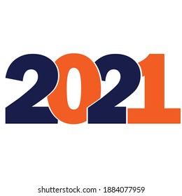 2021 colorful papercut style vector. Fully editable vector. Typography. 