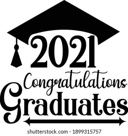 2021 Congratulations Graduates, School Graduate Vector File