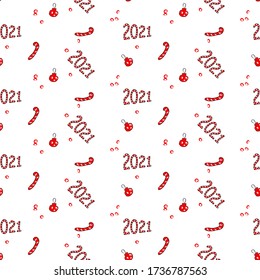 2021 decor seamless vector pattern background. Trendy textile, stylish fabric, wrapping. Concept holliday template, holiday element illustration modern
