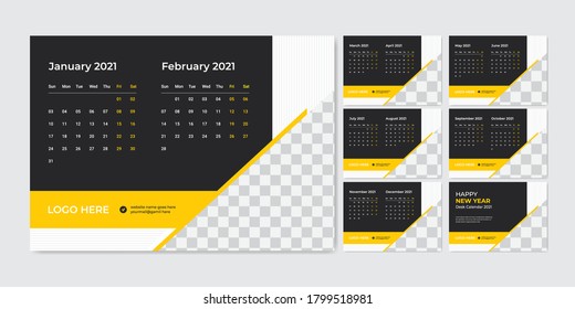 2021 Desk Calendar Design Template