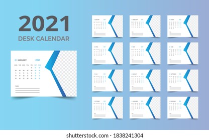 2021 desk calendar design template