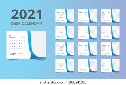 2021 desk calendar design template