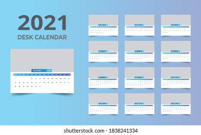 2021 desk calendar design template