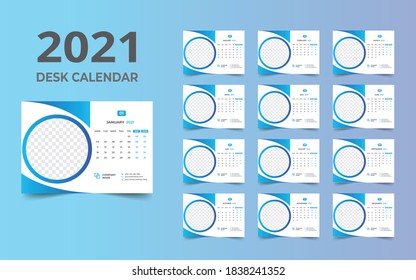 2021 desk calendar design template