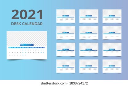 2021 desk calendar design template