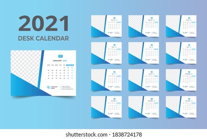 2021 desk calendar design template