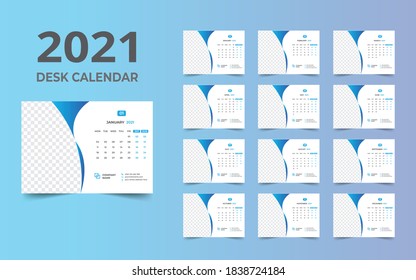 2021 desk calendar design template