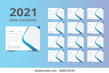 2021 Desk Calendar Design Template