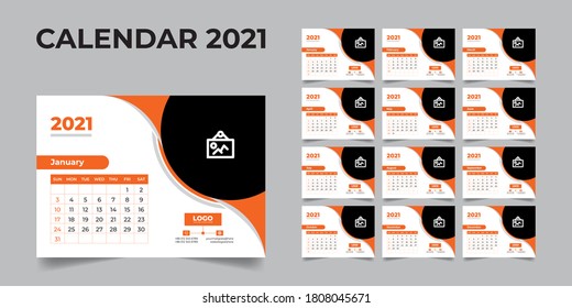 calendario de escritorio de 2021, plantilla de calendario de escritorio 2021, calendario de mostrador corporativo de 2021, calendario de mostrador creativo de 2021