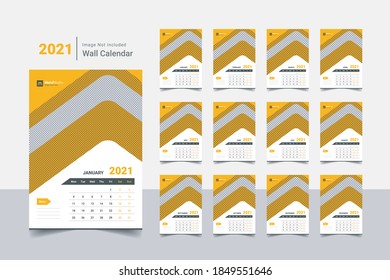 2021 Desk Calendar template for corporate business with creative vector design