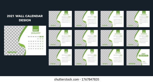 Diseño de plantillas de calendario de escritorio 2021