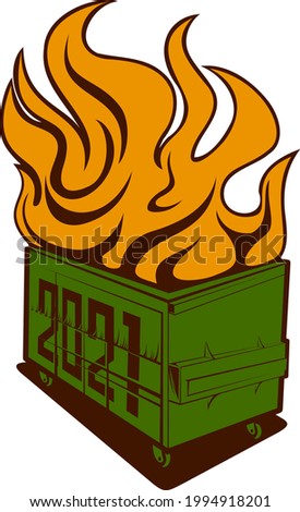 2021 dumpster fire with wheels template print on demand t-shirt design