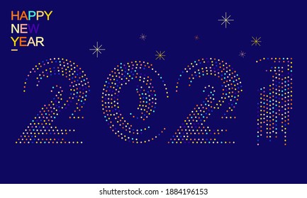 2021 Schriftdesign, bunte Punkte 2021