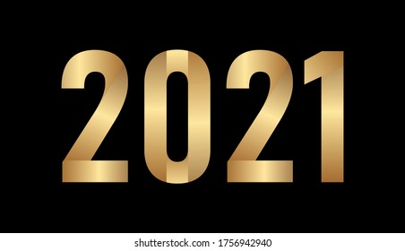 2021 gold text on Black background