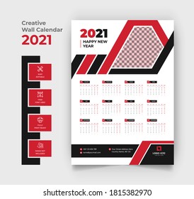 2021 green color calendar template
