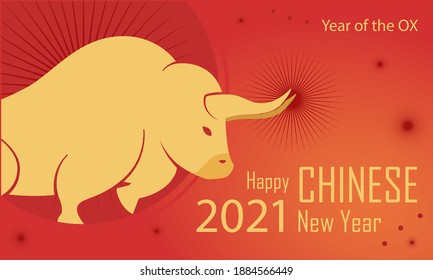2021 happy chinese new year of the ox banner template