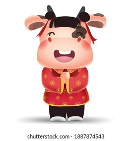 2021 Happy chinese new year,a little cow,elements for artwork wealthy, zodiac,year of the ox