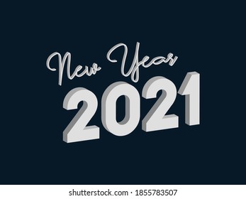 2021 happy new year 3d type font vector design