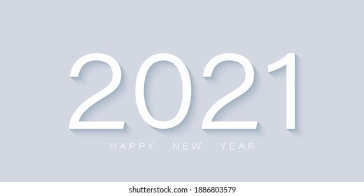 2021 Feliz Año Nuevo. Plantilla de diseño de números 3d 2021. Logo 2021 Feliz Año Nuevo. Cartel o tarjeta de bienvenida en 3d diseño de moda. Ilustración del vector