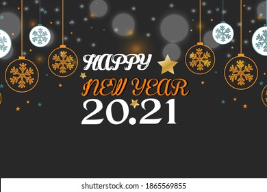 2021 happy new year abstract background with snowflakes, decorative balls creative new design for greeting cards, banners, posters, fliers, brouchers vector design illustration.