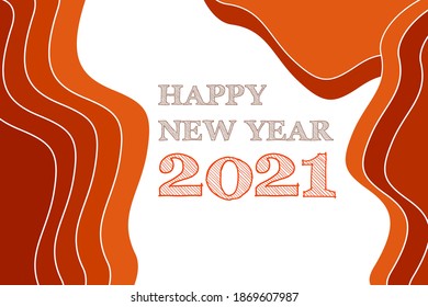 2021 happy new year abstract background with waves creative new design for greeting cards, banners, posters, fliers, background vector design illustration.