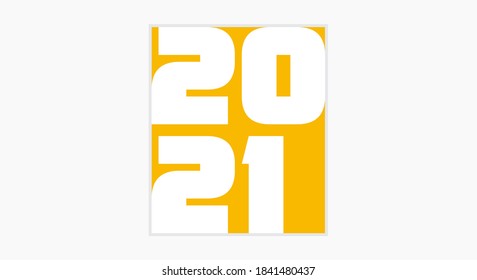 2021 Happy New Year background design in minimalist style in eps 10
