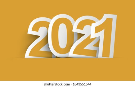 2021 Happy new year background with shadow
