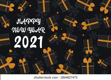 2021 happy new year background with gift box abstract creative design for greeting cards, banners, posters, backgrounds, brouchers, vector design illustration.