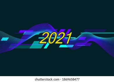 2021 happy new year background abstract waves creative new design for backgrounds, banners, greeting cards, posters, vector design illustration.