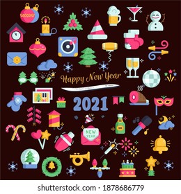 2021 Feliz Año Nuevo. Ilustración del vector