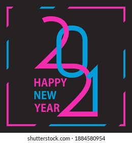 2021 Happy New Year background. 2021 logo design. Vector illustration