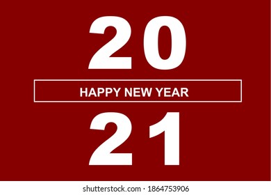 2021 Happy New Year banner template design for brochure, poster, banner, social media post. solid color, isolated, clean background