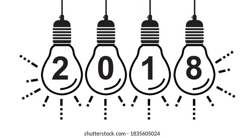 2021 Happy new year bulbs