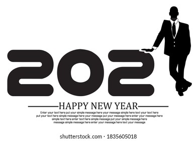 2021 happy new year businessman