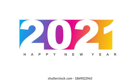 2021 Happy New Year celebrate banner with 2021 numbers creative design  happy new year 2021 typography design  handwritten new year holiday greetings. Vector illustration