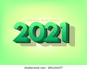 2021 Happy New Year Celebration 3D Text On Background