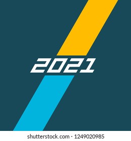 2021 Happy New Year or Christmas Background creative greeting card design, can be used for flyers, invitation, posters, brochure, banners, calendar. Simple vector element in modern style.