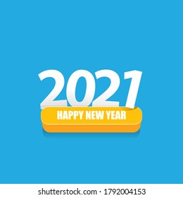 2021 Feliz año nuevo diseño creativo fondo o tarjeta de saludo con texto. números de vectorr 2021 año nuevo aislados en azul sobre fondo azul