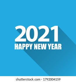 2021 Happy new year creative design background or greeting card with text. vectorr 2021 new year numbers isolated on blue on blue background