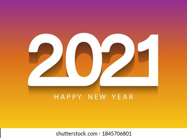 2021, Happy New Year 2021. Creative design of numbers and text. Symbol of wishes, celebration. Gray and colorful background. Design for calendar. Poster, inscription, greeting card or print, template