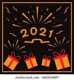 2021 Happy New Year creative design vector