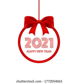 2021 Happy New Year design element. Isolated on white background. Vector illustration.