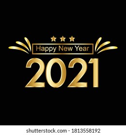 2021 HAPPY NEW YEAR. Design template Celebration typography poster, banner or greeting card for happy new year. Vector Illustration.