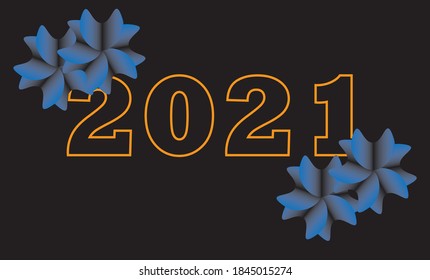 2021 HAPPY NEW YEAR . Design template Celebration , banner or greeting card for Merry Christmas and happy new year. Vector Illustration