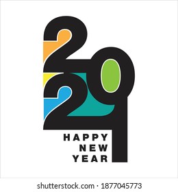 2021 HAPPY NEW YEAR DESIGN, typography, text, hand lettering Design for poster, banner or greeting card Vector file