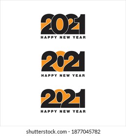 2021 HAPPY NEW YEAR DESIGN, typography, text, hand lettering Design for poster, banner or greeting card Vector file