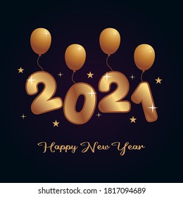 2021 HAPPY NEW YEAR. elegance template design. Design template Celebration typography poster banner or greeting card for happy new year. Vector Illustration