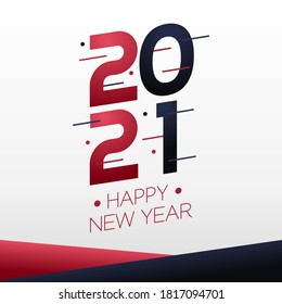 2021 HAPPY NEW YEAR. elegance template design. Design template Celebration typography poster banner or greeting card for happy new year. Vector Illustration